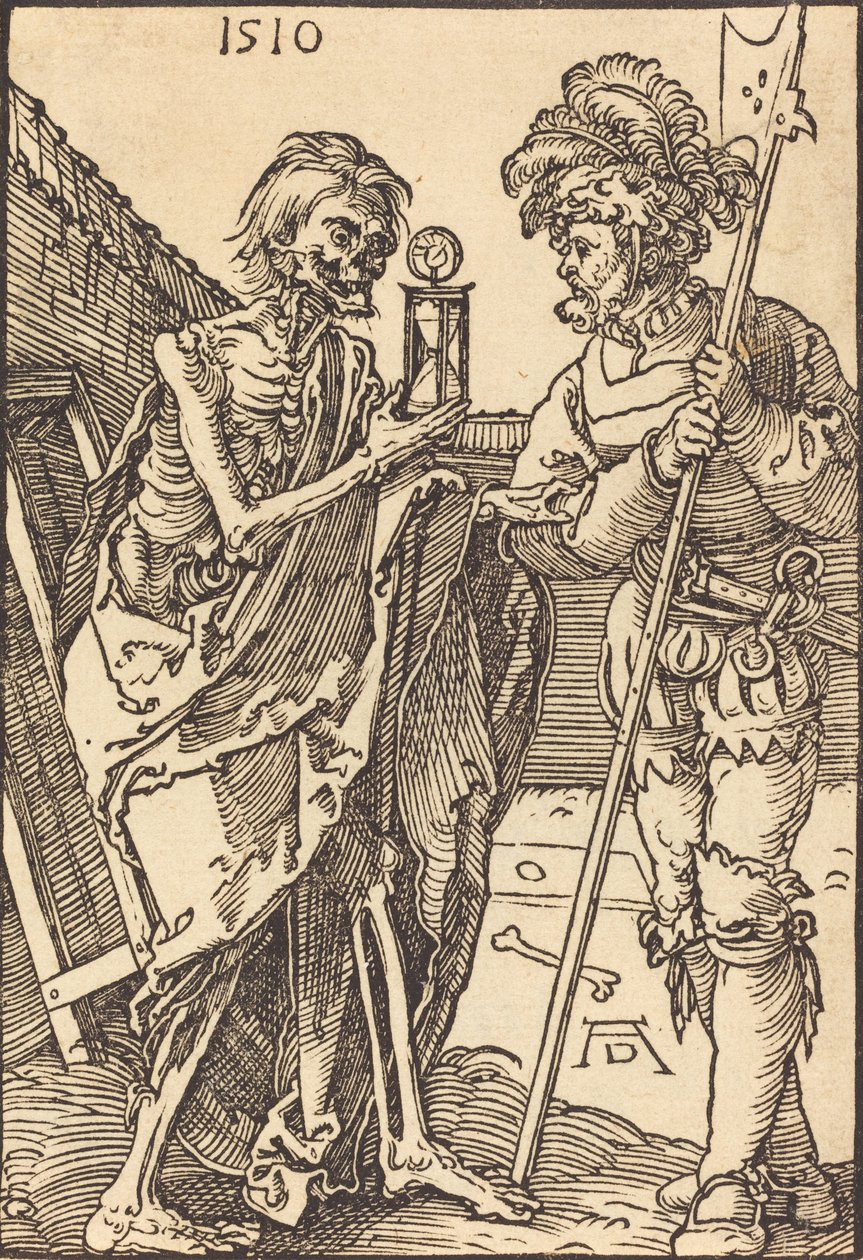 Śmierć i Lansquenet, 1510. autorstwa Albrecht Dürer