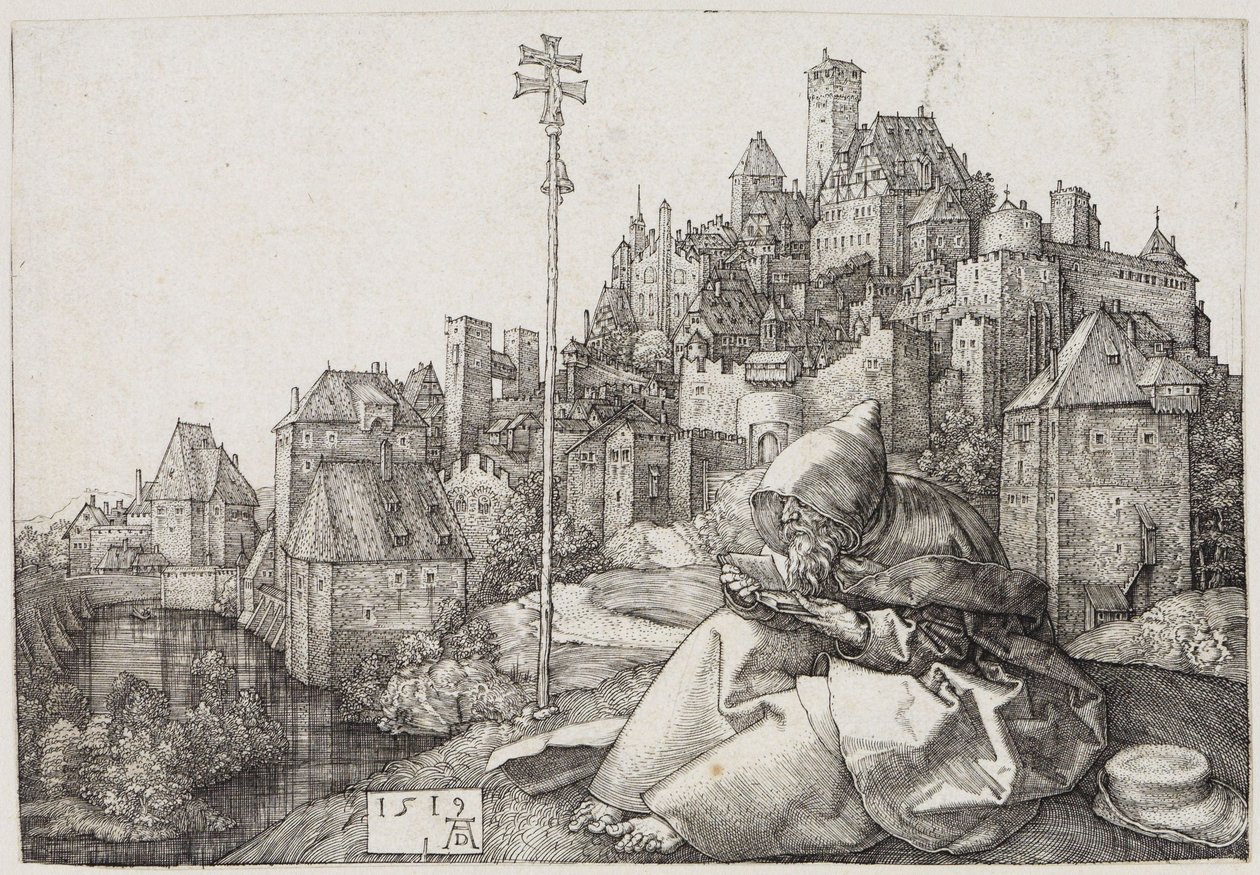 Święty Antoni przed miastem autorstwa Albrecht Dürer