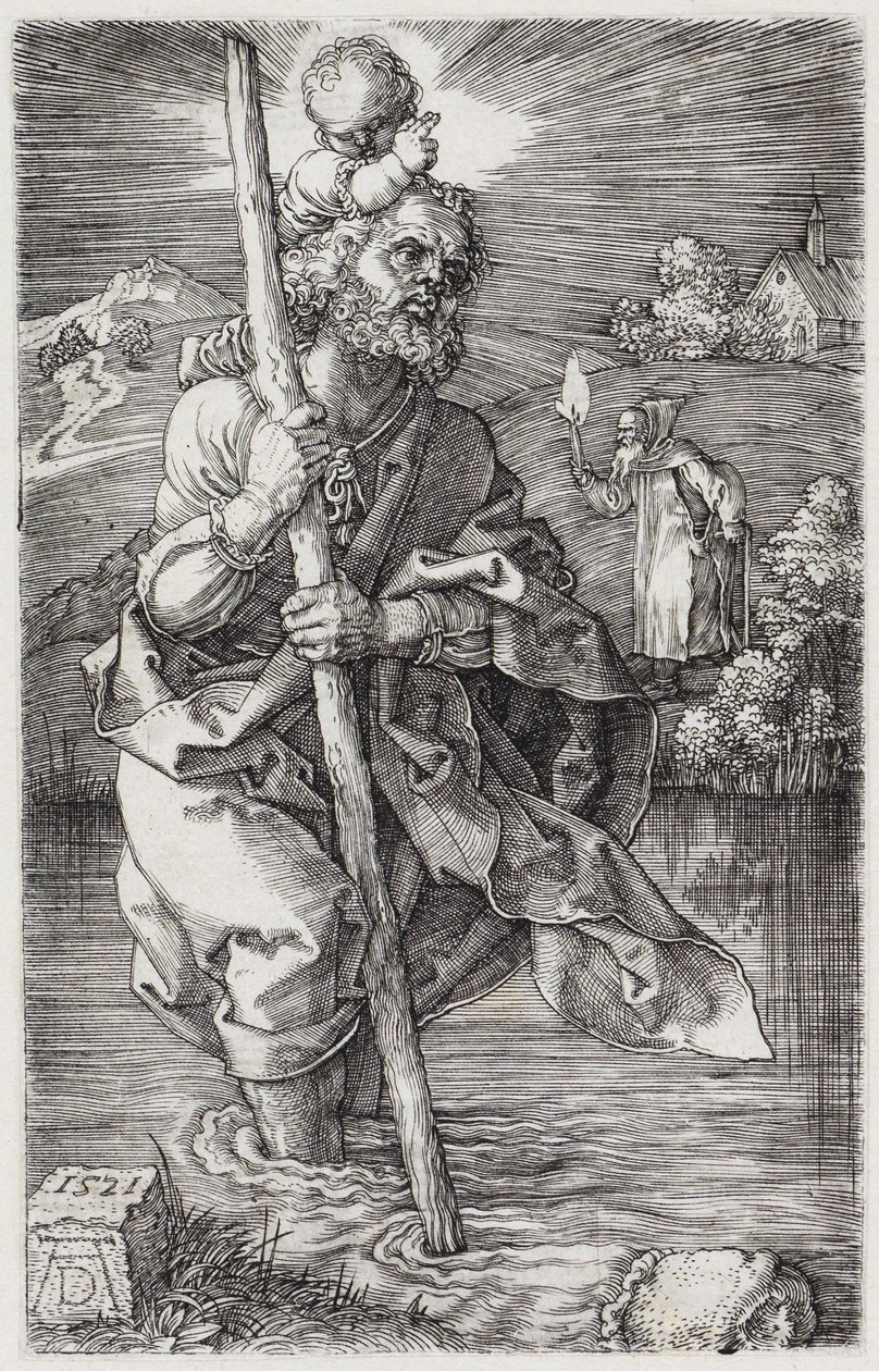 Święty Krzysztof, spoglądający w prawo autorstwa Albrecht Dürer