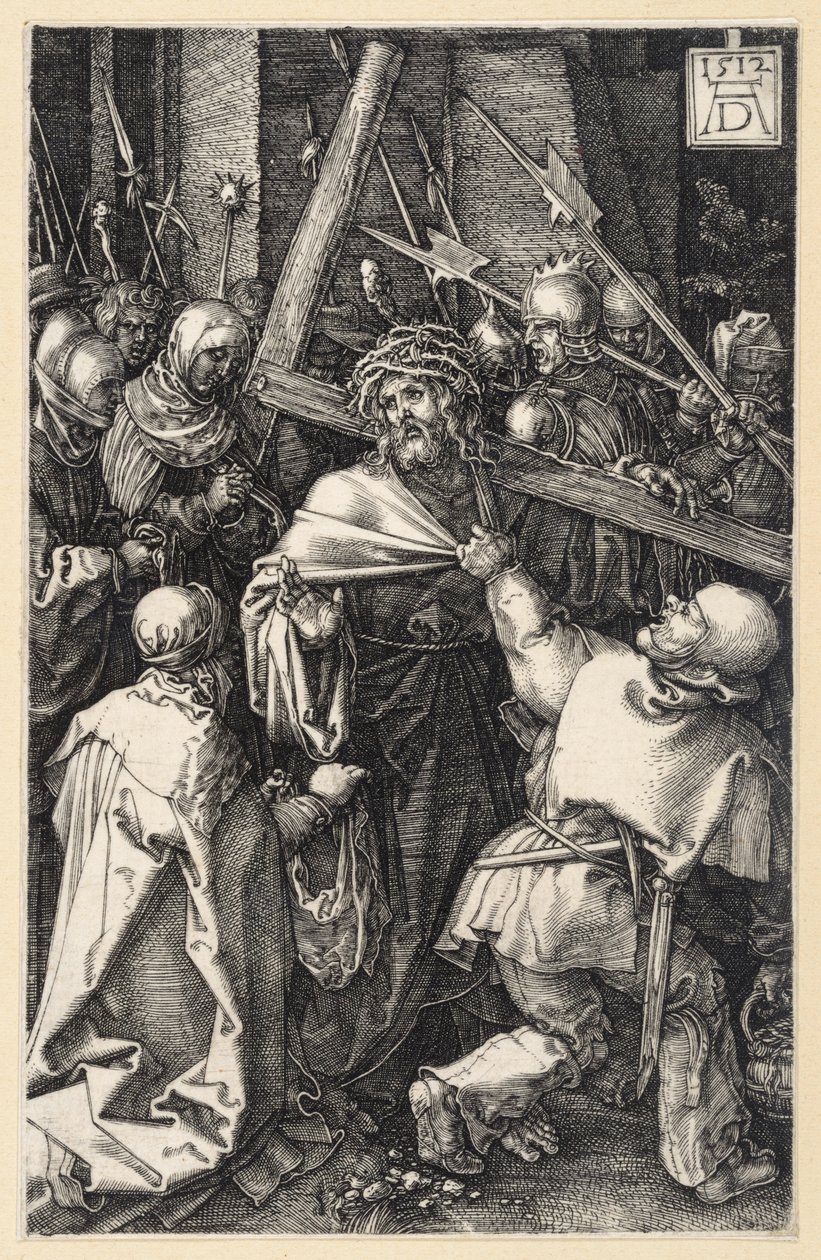 Cierpiący Chrystus przy kolumnie biczowania (Pasja w rycinach miedziorytowych) autorstwa Albrecht Dürer