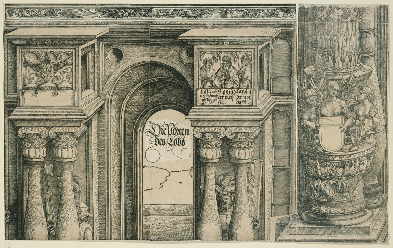 Łuk triumfalny cesarza Maksymiliana I (11): Łuk lewego portalu autorstwa Albrecht Dürer