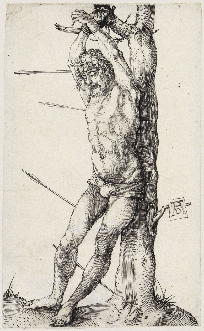 Święty Sebastian przy drzewie autorstwa Albrecht Dürer