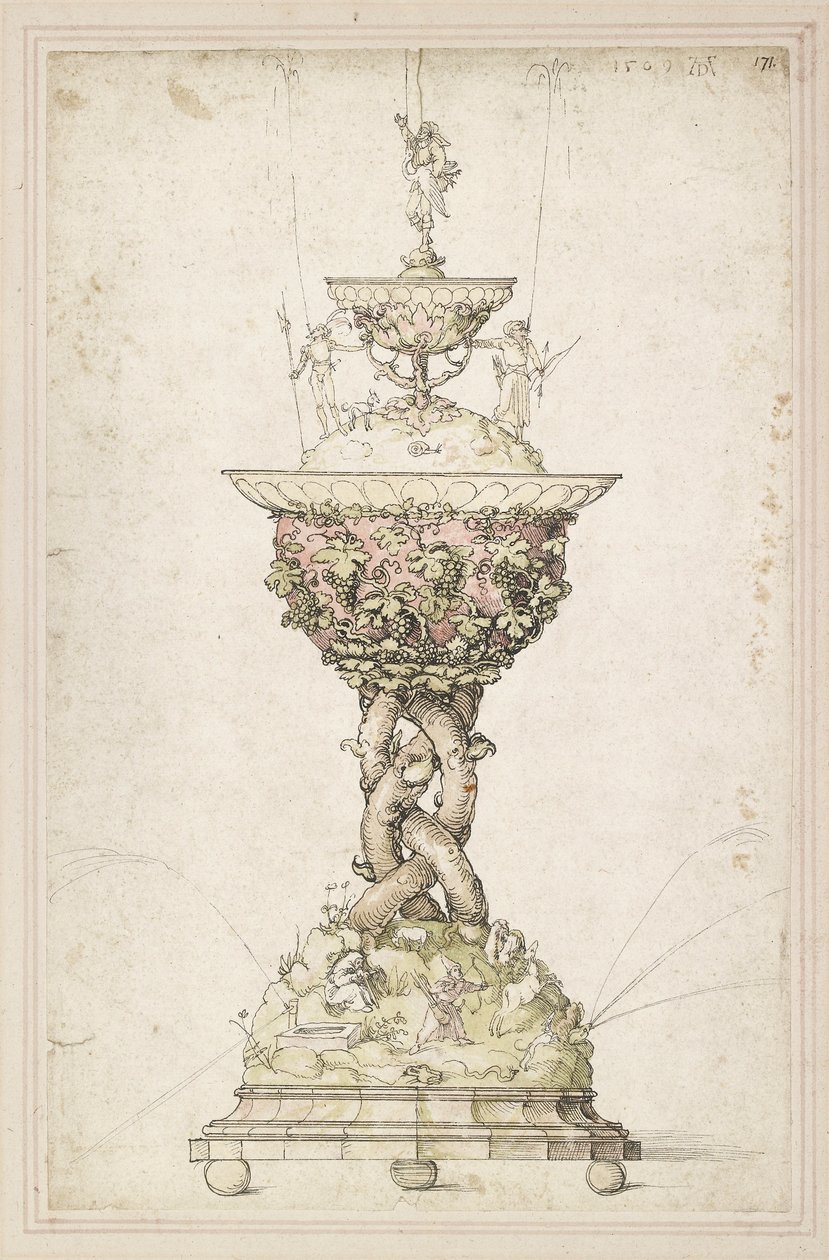 Projekt fontanny stołowej, 1509 autorstwa Albrecht Dürer