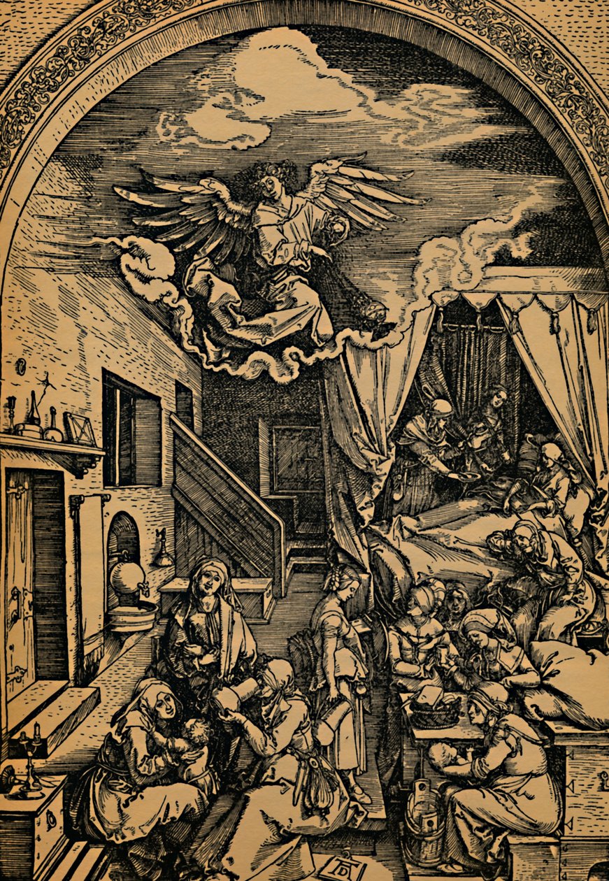 Narodziny Maryi, Narodziny Maryi, 1503 - 1504. autorstwa Albrecht Dürer