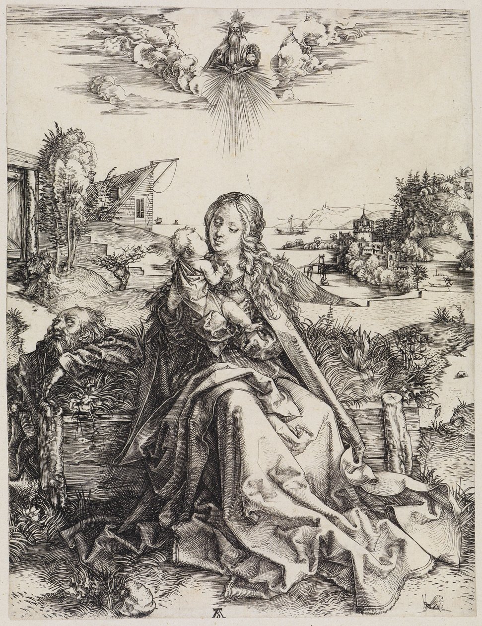 Święta Rodzina z konikiem polnym autorstwa Albrecht Dürer