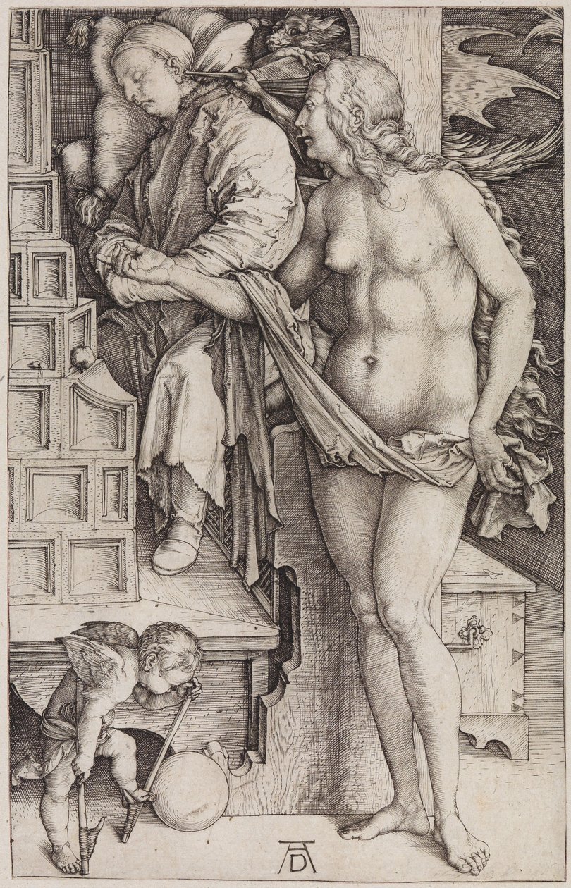 Pokusy leniwca (Sen doktora) autorstwa Albrecht Dürer