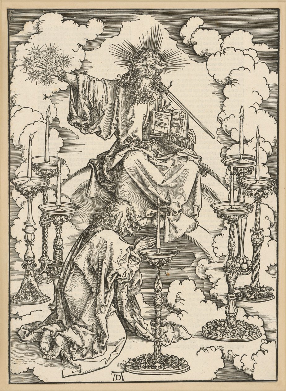 Wizja siedmiu świeczników (Apokalipsa) autorstwa Albrecht Dürer