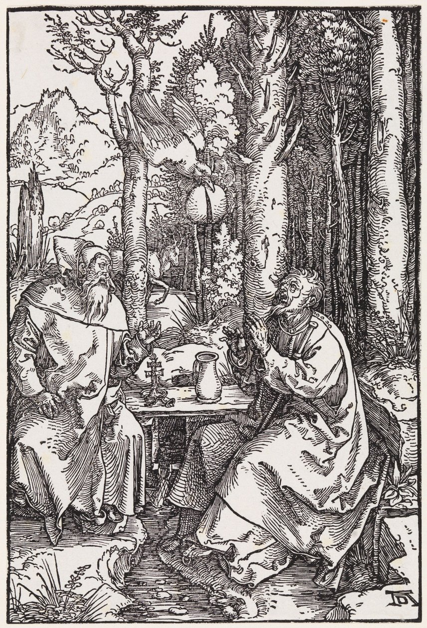 Święci pustelnicy Antoni i Paweł autorstwa Albrecht Dürer