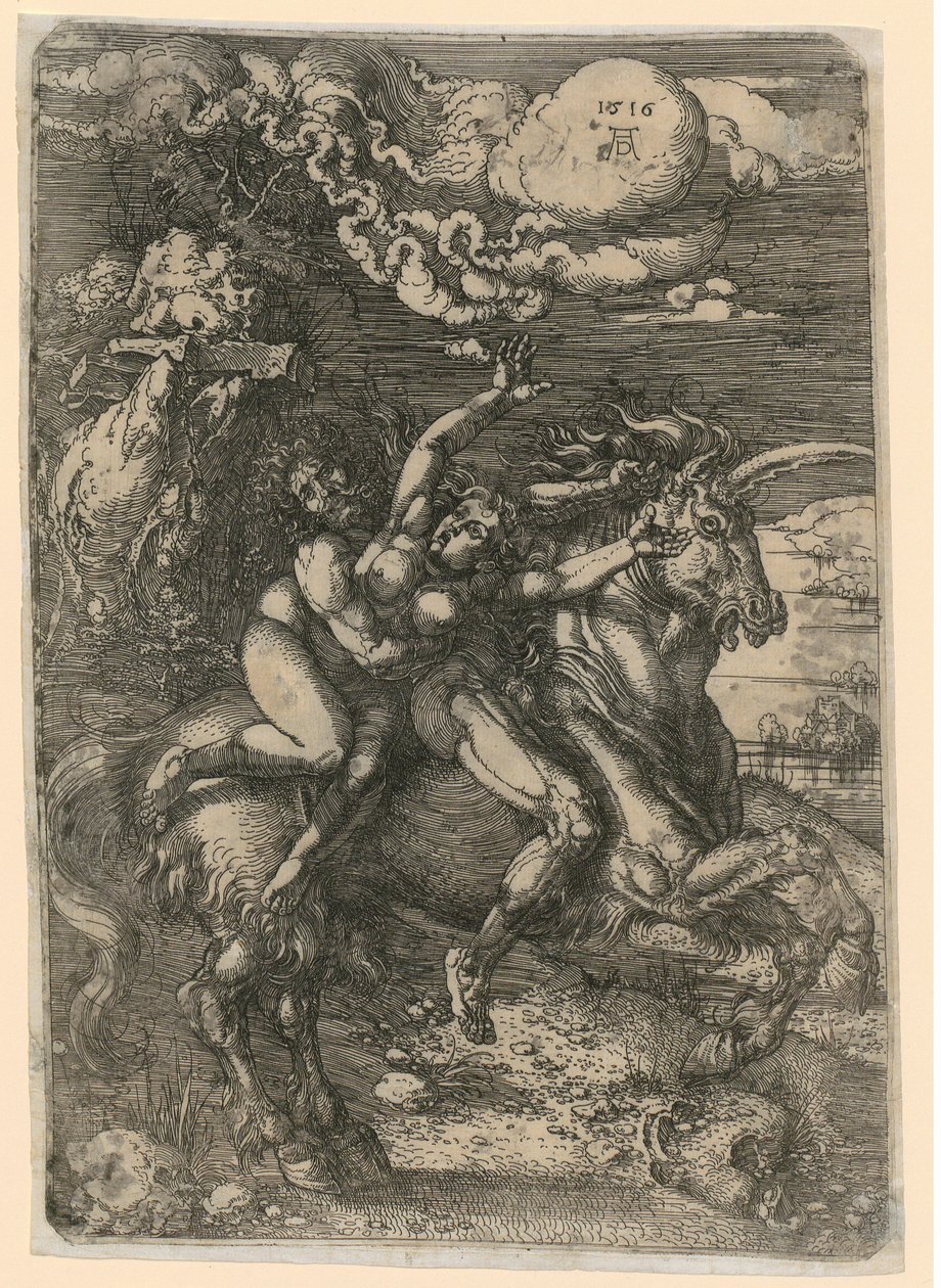 Porwanie na jednorożcu autorstwa Albrecht Dürer