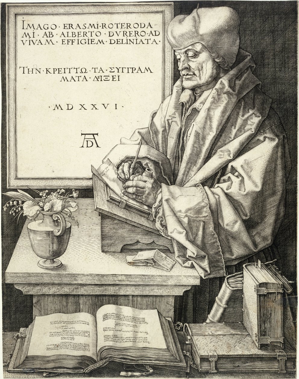 Erasmus von Rotterdam (Bartsch 107) autorstwa Albrecht Dürer