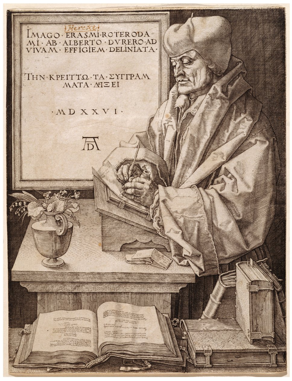 Erazm z Rotterdamu autorstwa Albrecht Dürer