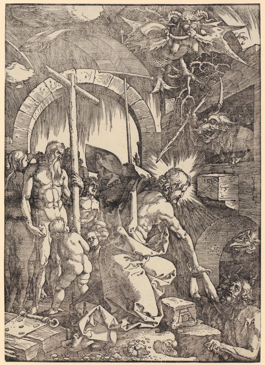 Biczowanie Chrystusa, arkusz 5 z cyklu „Wielka Pasja” autorstwa Albrecht Dürer