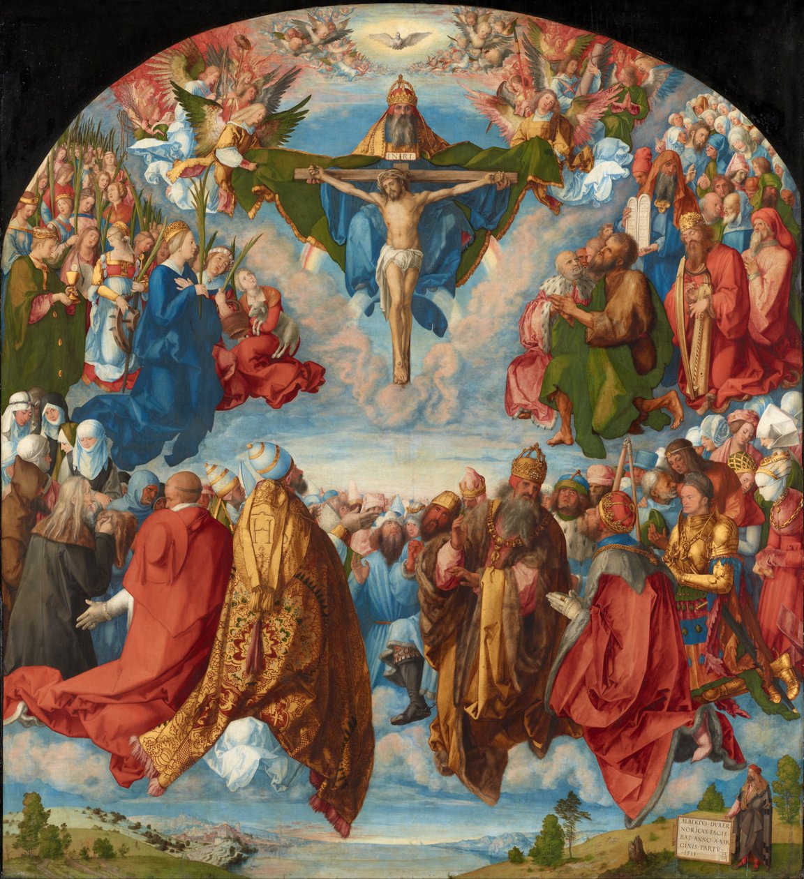 Niemiecki: Allerheiligenbild ("Landauer Altar") Adoracja Trójcy Świętej autorstwa Albrecht Dürer
