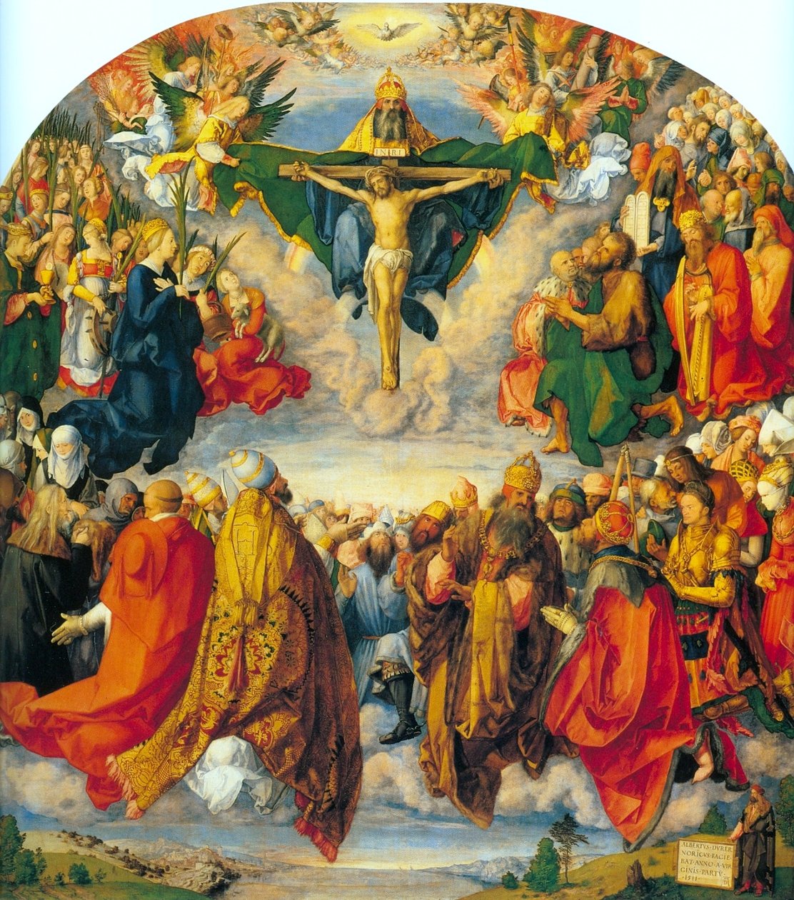 Niemiecki: Allerheiligenbild ("Landauer Altar") Adoracja Trójcy Świętej autorstwa Albrecht Dürer