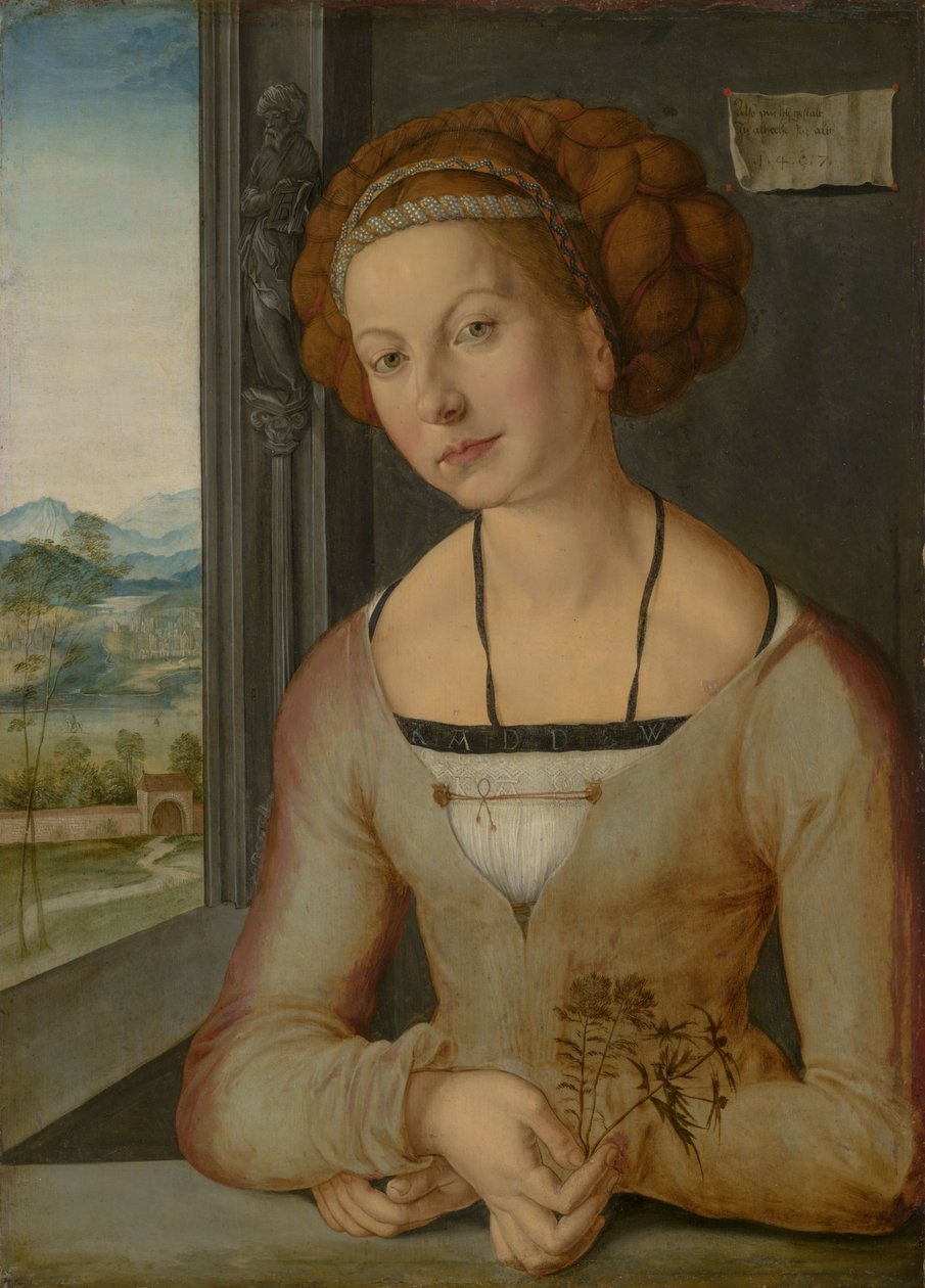 Niemiecki: Portret tak zwanej Fürlegerin z warkoczem Portret Kathariny Frey lub Fürleger autorstwa Albrecht Dürer