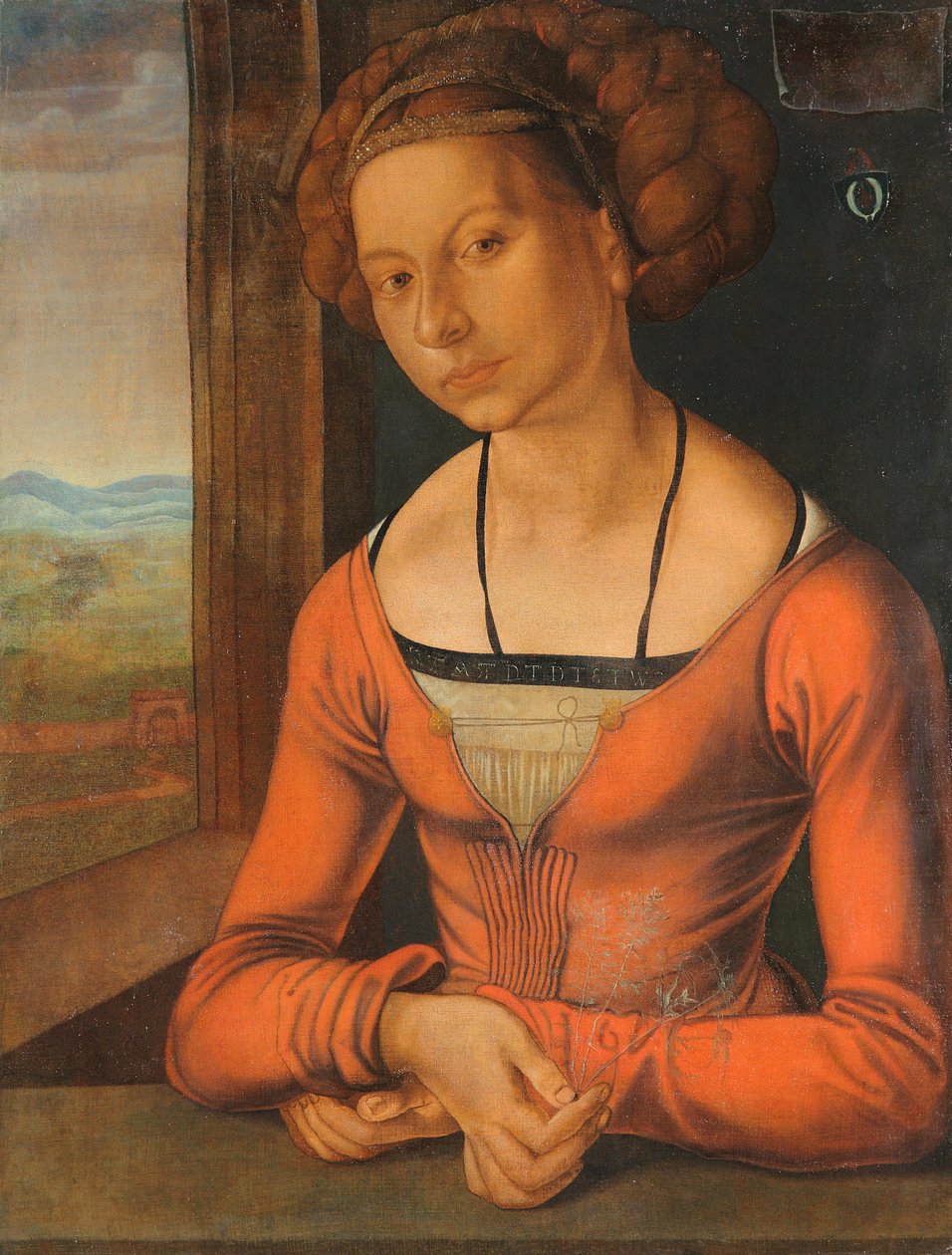 niemiecki: Bildnis einer Frau Fürleger mit geflochtenem Haar Portret młodej kobiety z włosami splecionymi w warkocz autorstwa Albrecht Dürer