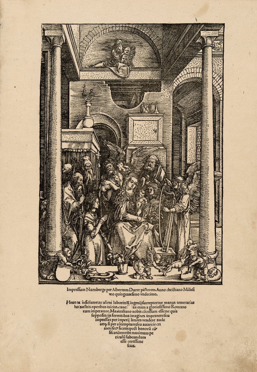 Gloryfikacja Dziewicy, z Życia Dziewicy autorstwa Albrecht Dürer