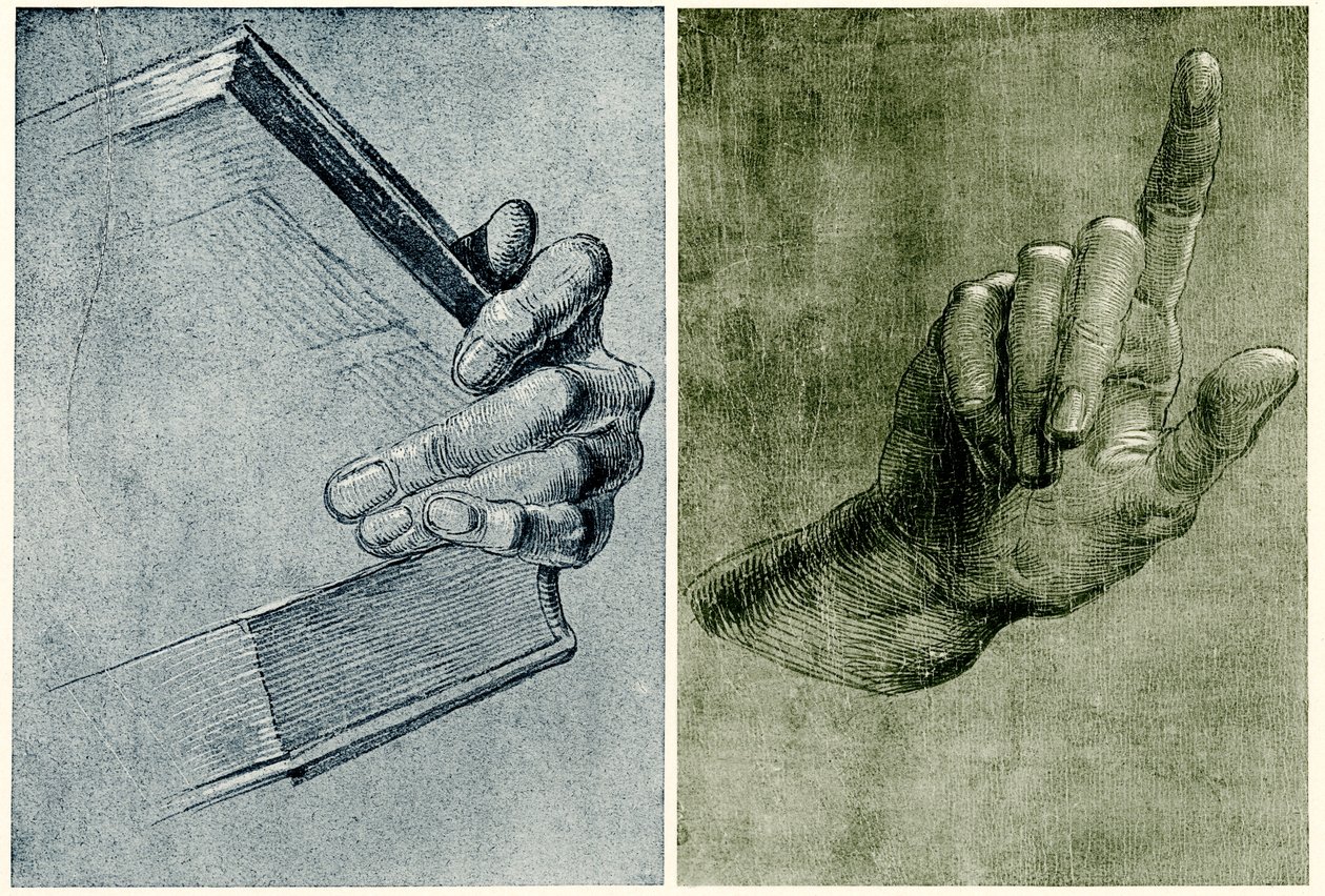 Ręka z książką autorstwa Albrecht Dürer