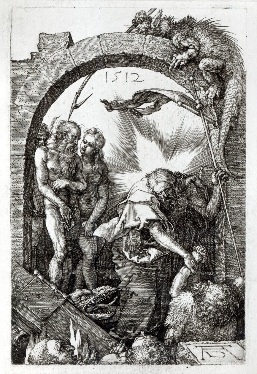 Bronowanie piekła lub zstąpienie Chrystusa do otchłani, 1512 r autorstwa Albrecht Dürer