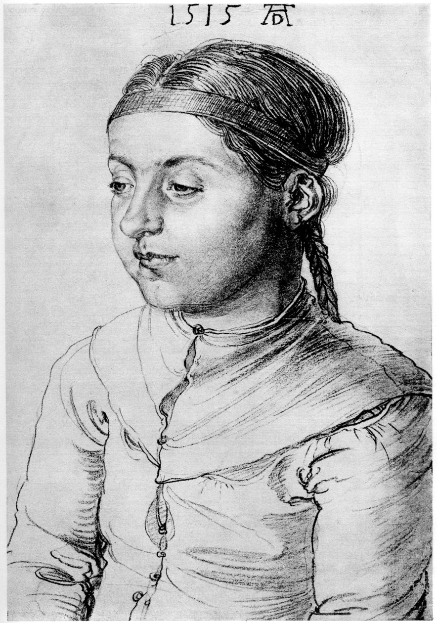 Głowa dziewczyny, 1515, 1936 autorstwa Albrecht Dürer