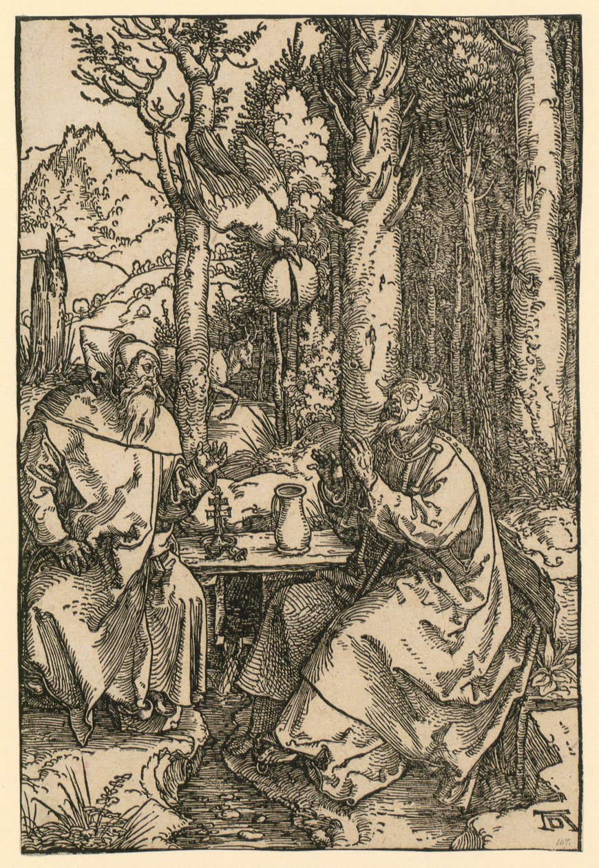 Święci pustelnicy Antoni i Paweł autorstwa Albrecht Dürer