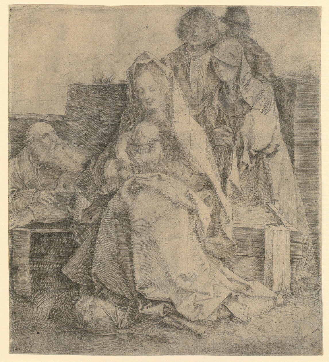 Święta Rodzina z sześcioma postaciami autorstwa Albrecht Dürer