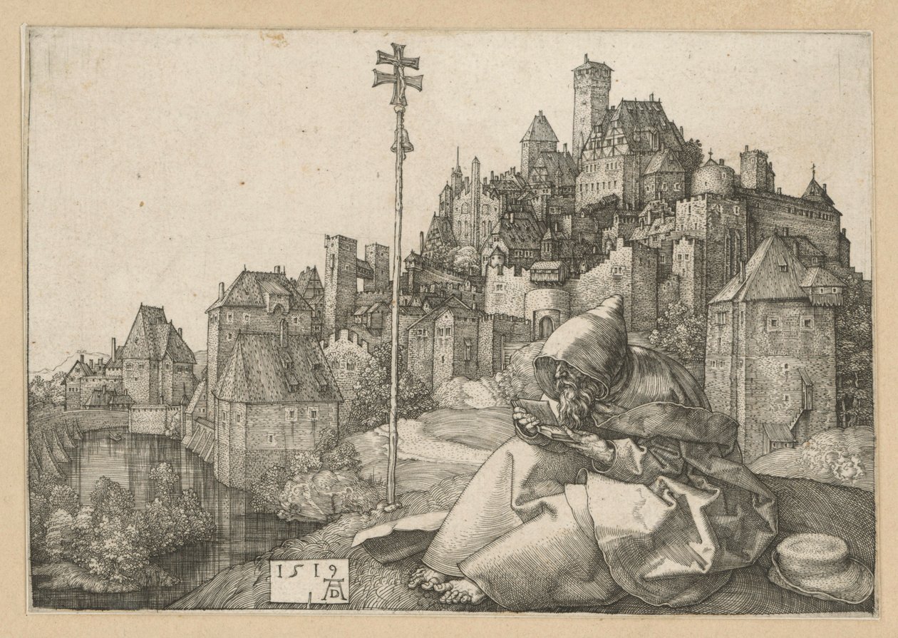 Święty Antoni czytający autorstwa Albrecht Dürer