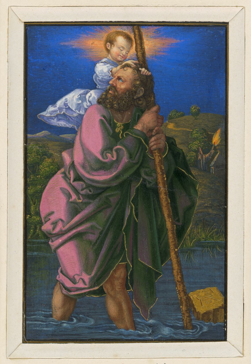 Święty Krzysztof zwrócony w lewo autorstwa Albrecht Dürer