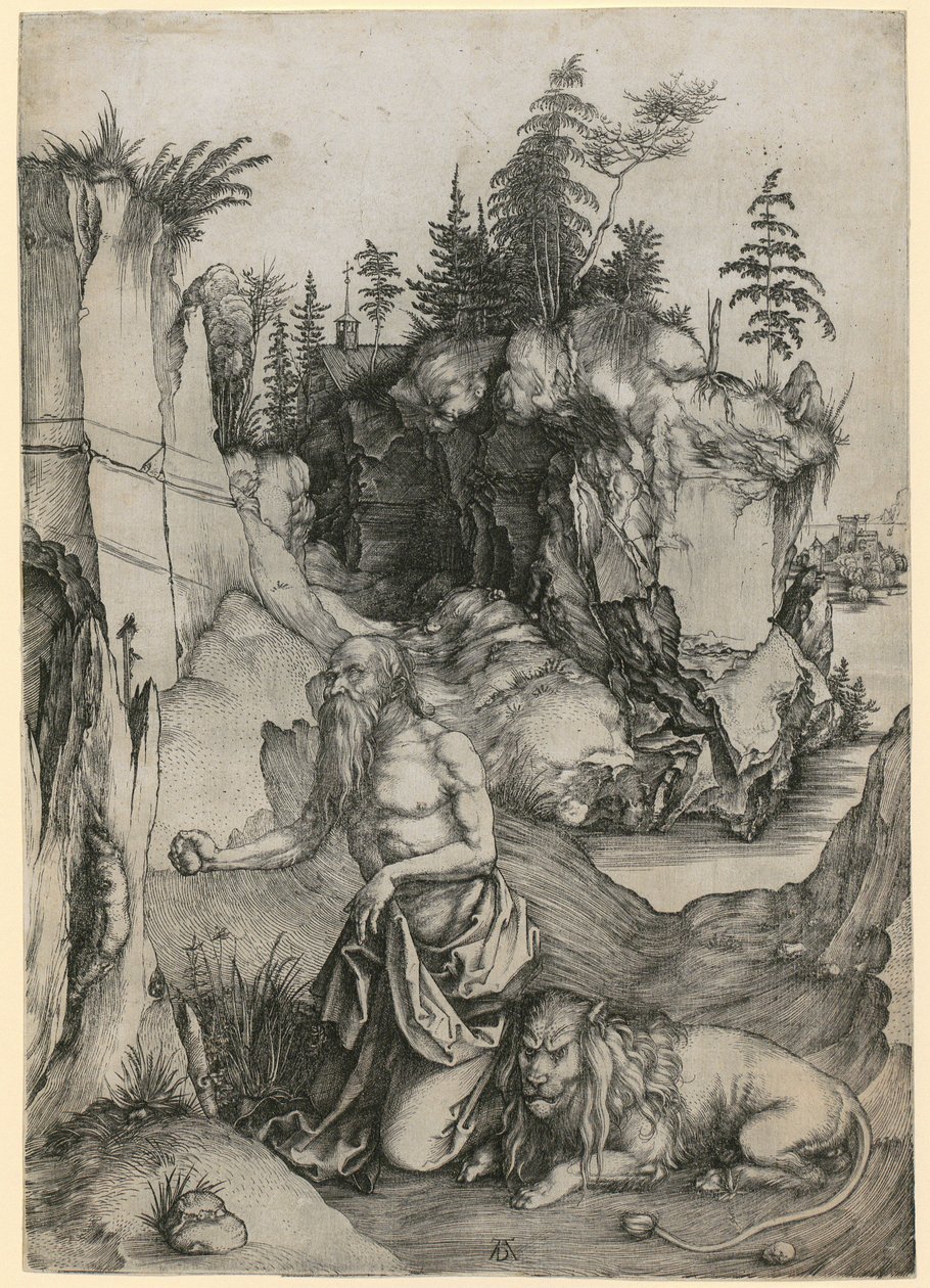Święty Hieronim na pustyni autorstwa Albrecht Dürer