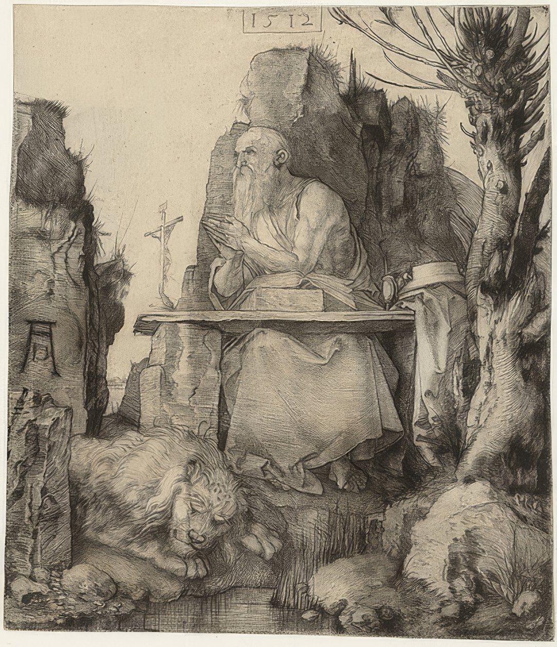 Święty Hieronim obok wierzby. 1512 autorstwa Albrecht Dürer