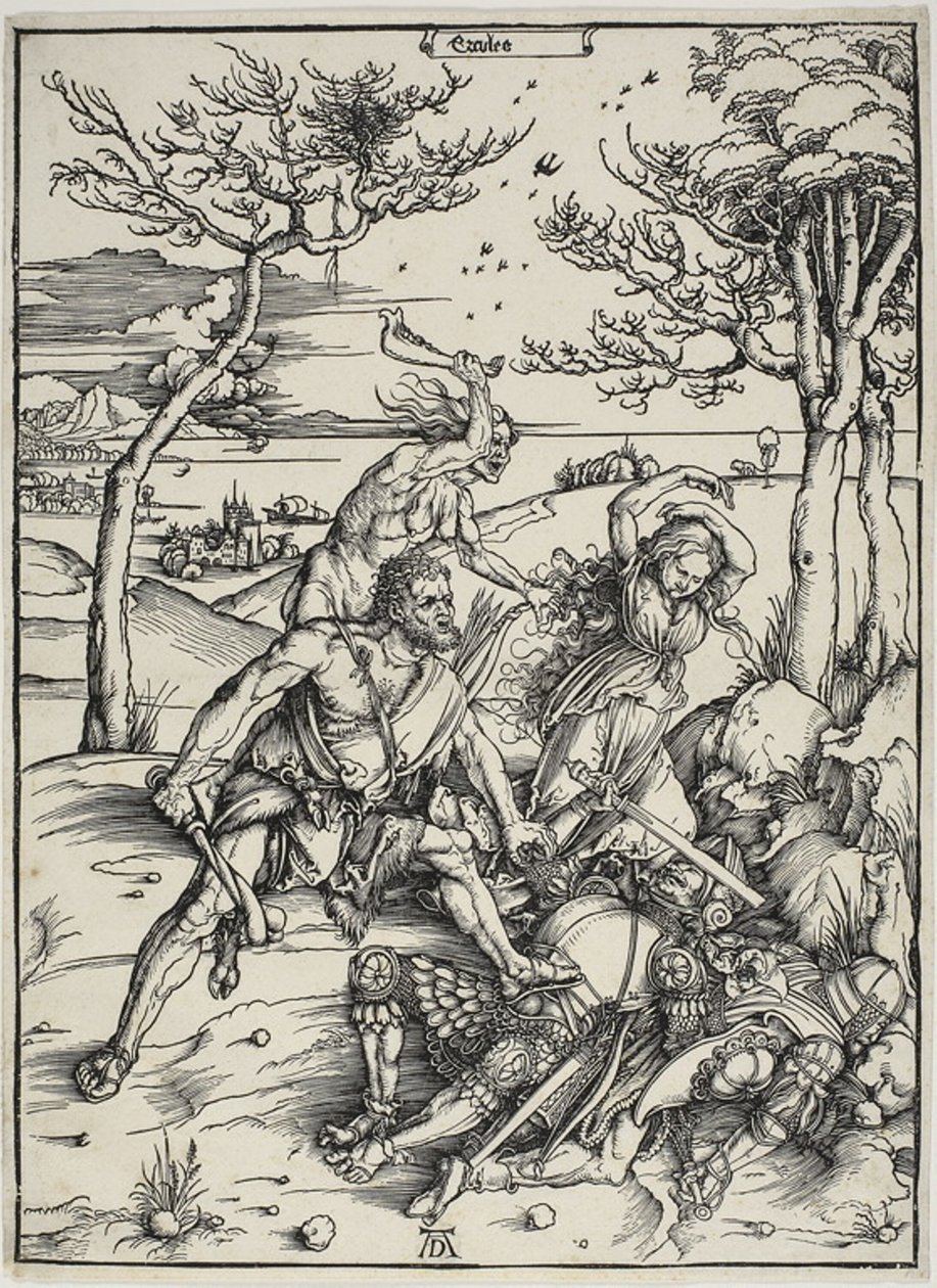 Herkules podbija bliźnięta Molionide autorstwa Albrecht Dürer