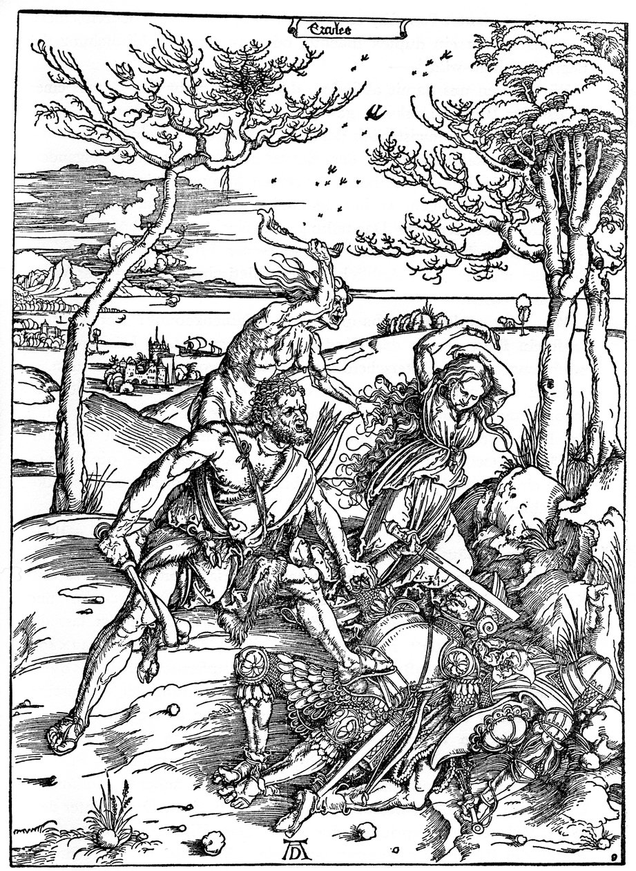 Herkules zabija Molionides, c1496-1498, 1936 autorstwa Albrecht Dürer