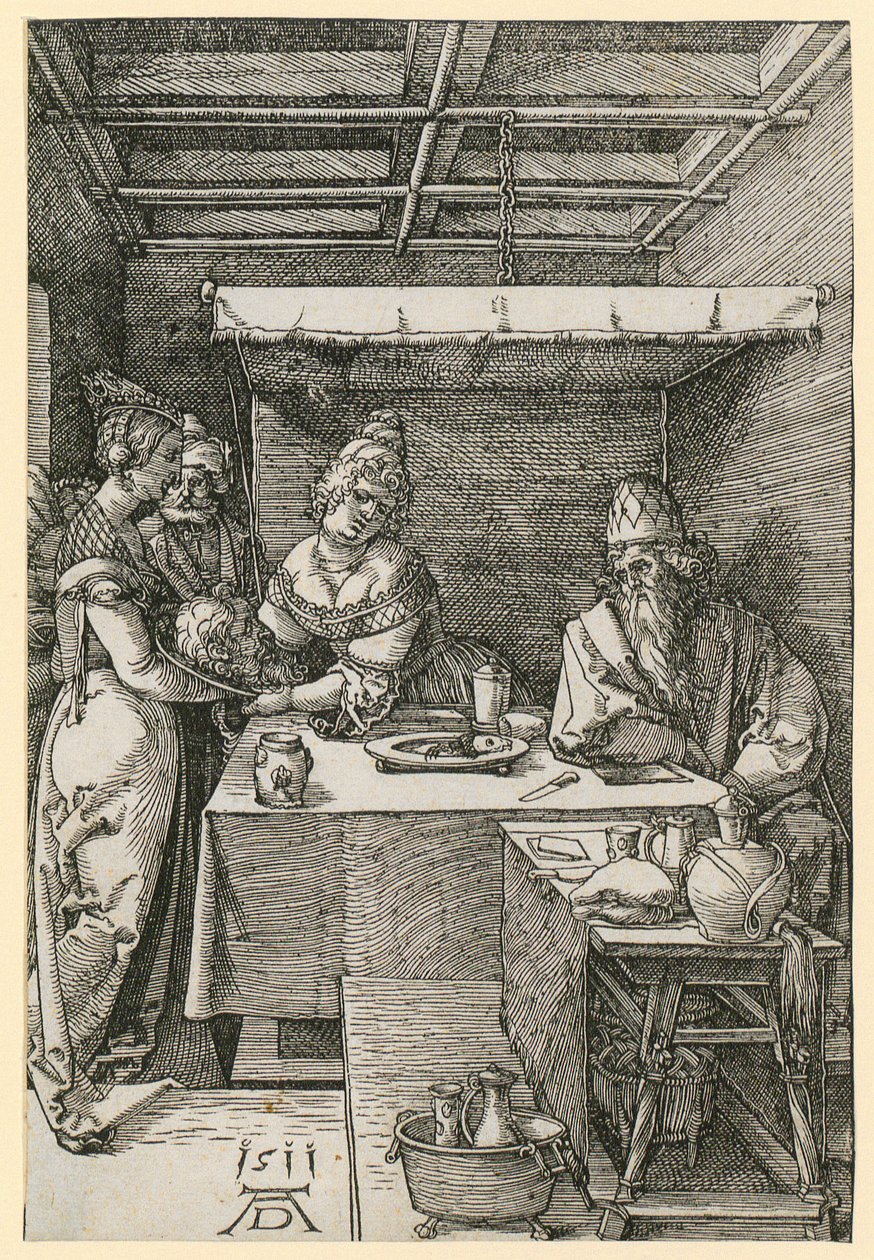 Herodiada przyjmuje głowę Jana autorstwa Albrecht Dürer
