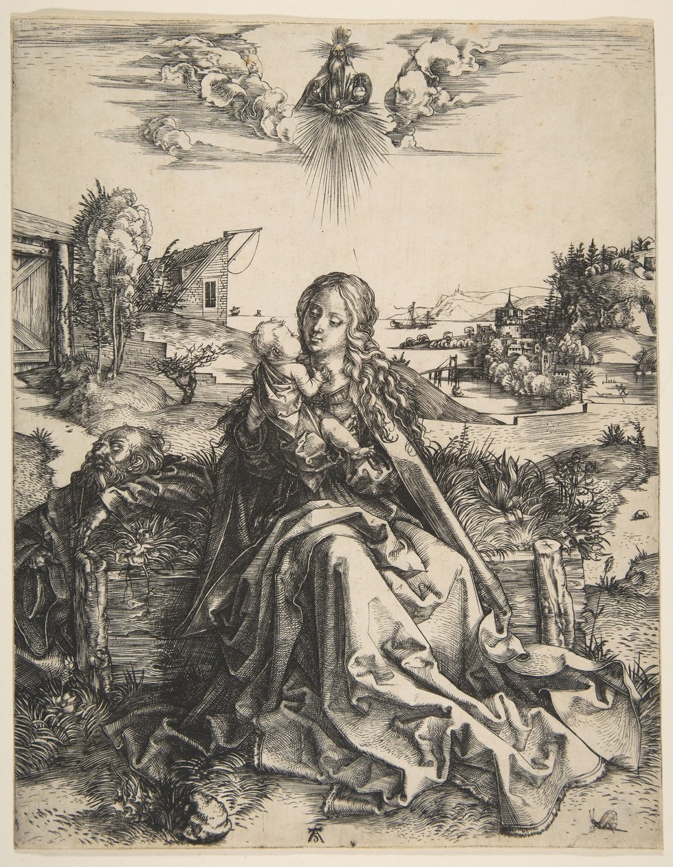 Święta Rodzina z Ważką, ca. 1495. autorstwa Albrecht Dürer