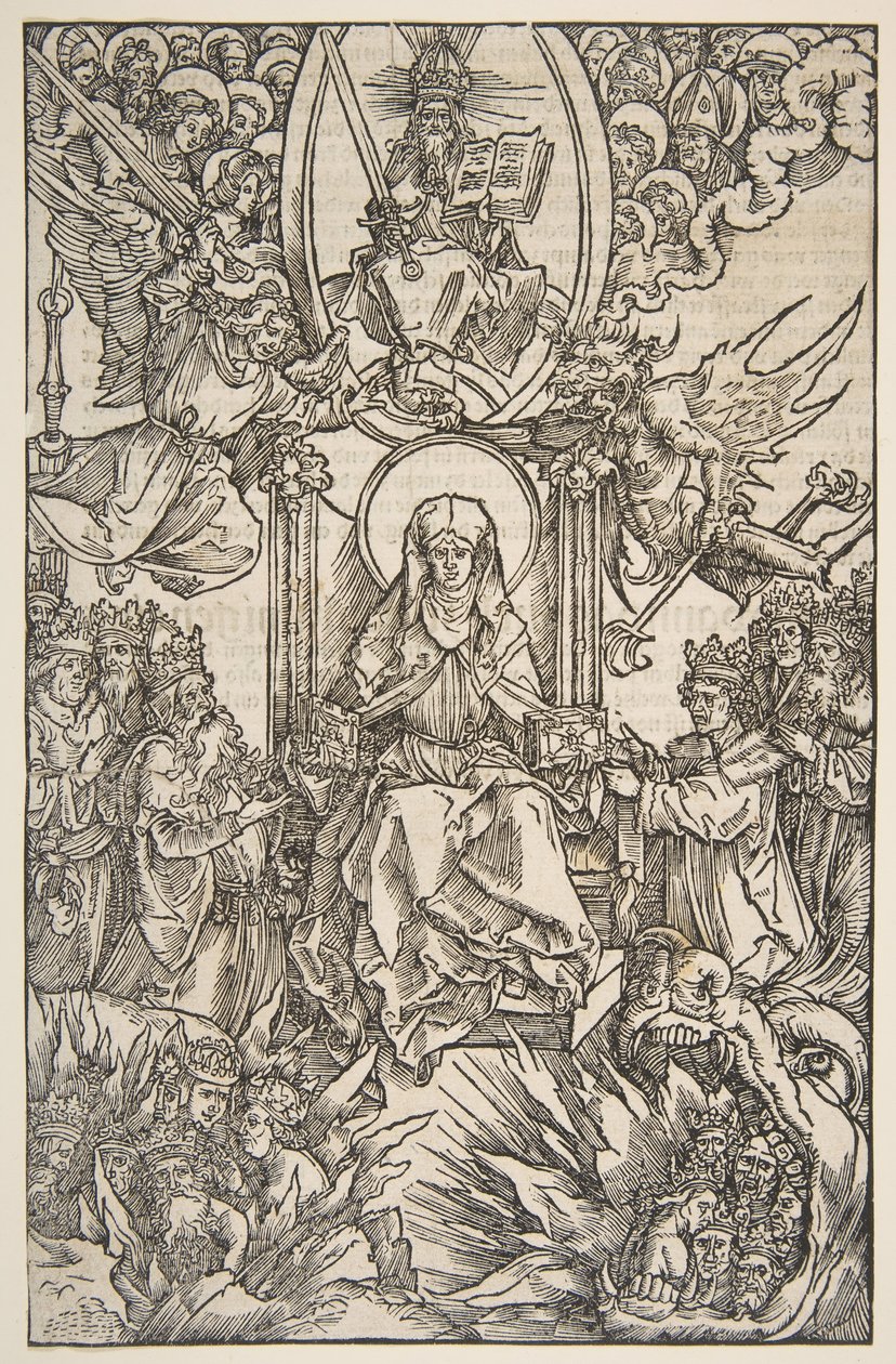 Ilustracja z Revelations Sancte Birgitte, Koberger Norymberga 1502 Tekst niemiecki.n.d. autorstwa Albrecht Dürer