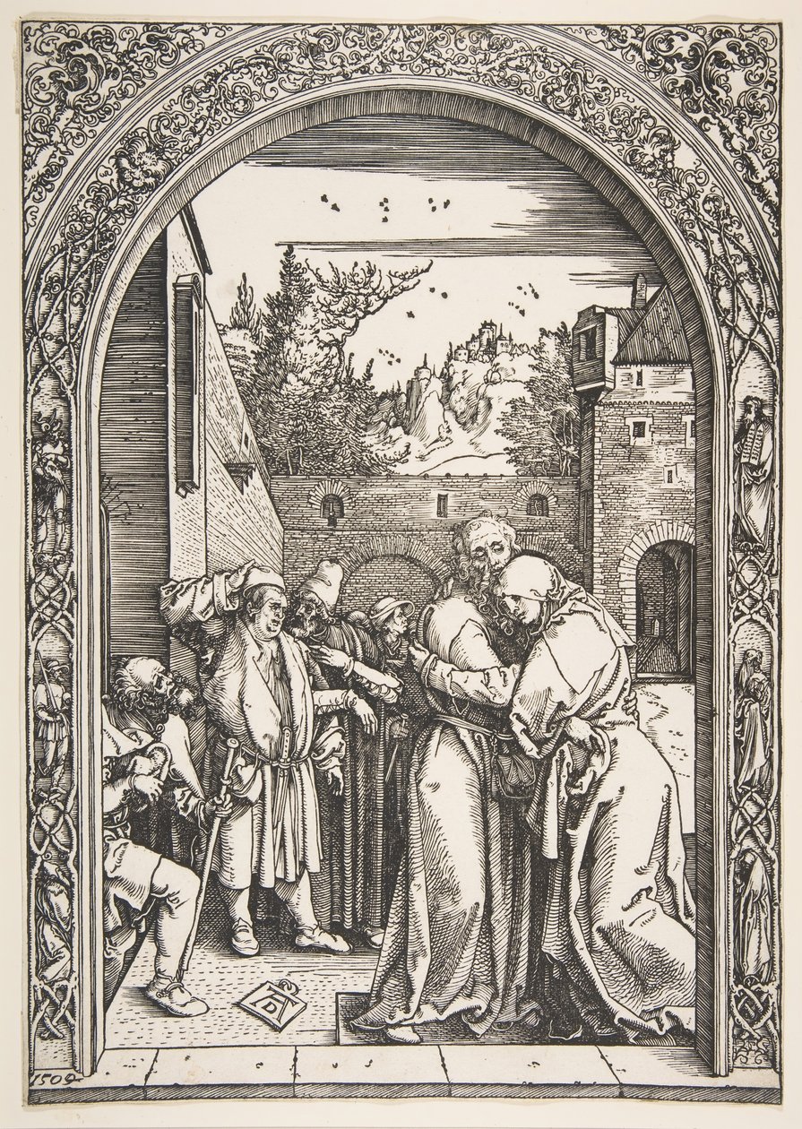 Joachim i Anna przy Złotej Bramie, z Życia Dziewicy, 1504. autorstwa Albrecht Dürer
