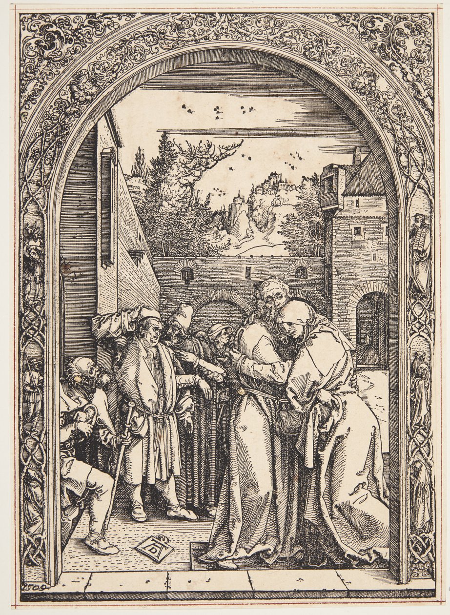 Joachim i św. Ann spotykają się przy Złotej Bramie autorstwa Albrecht Dürer