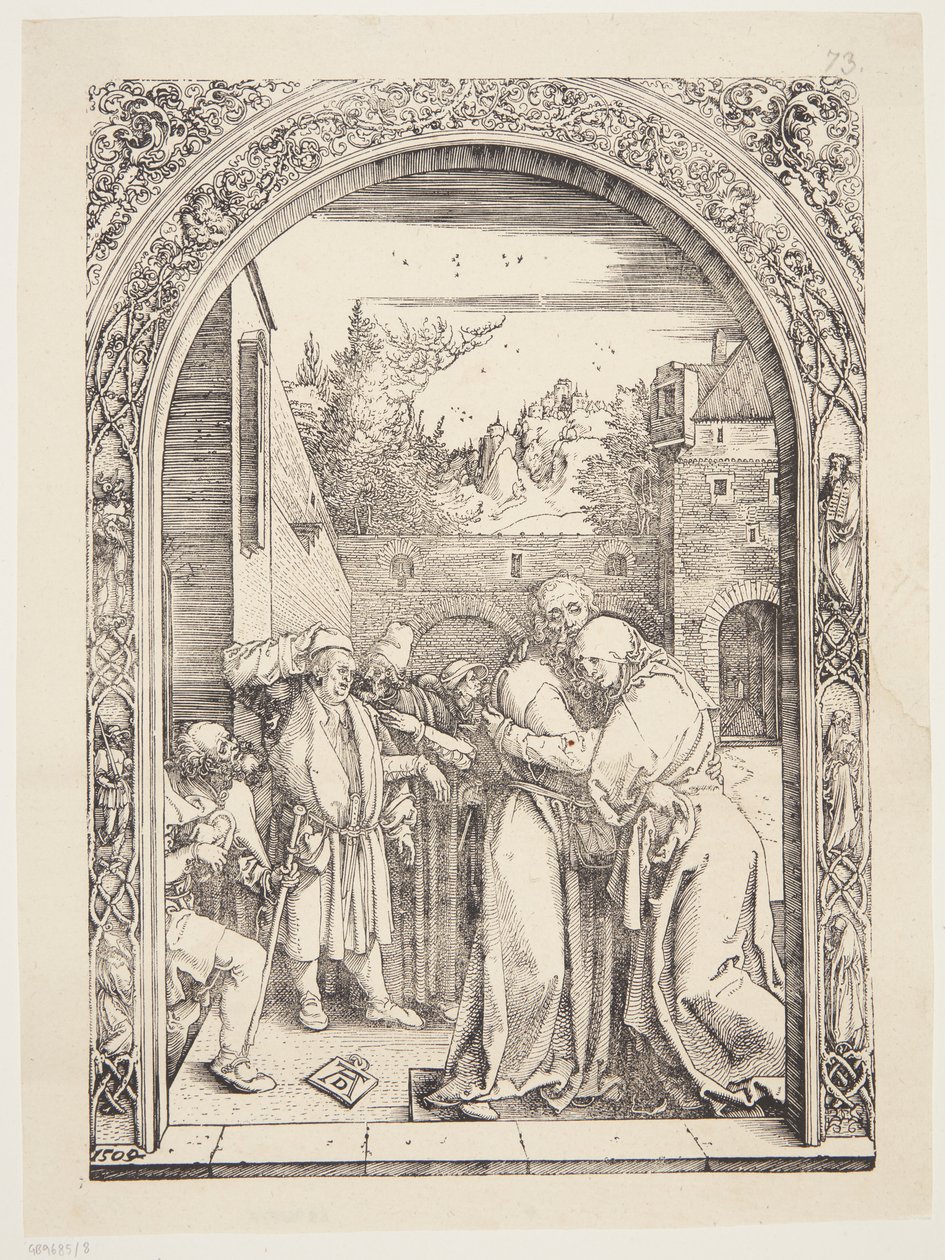 Joachim i św. Ann spotykają się przy Złotej Bramie autorstwa Albrecht Dürer