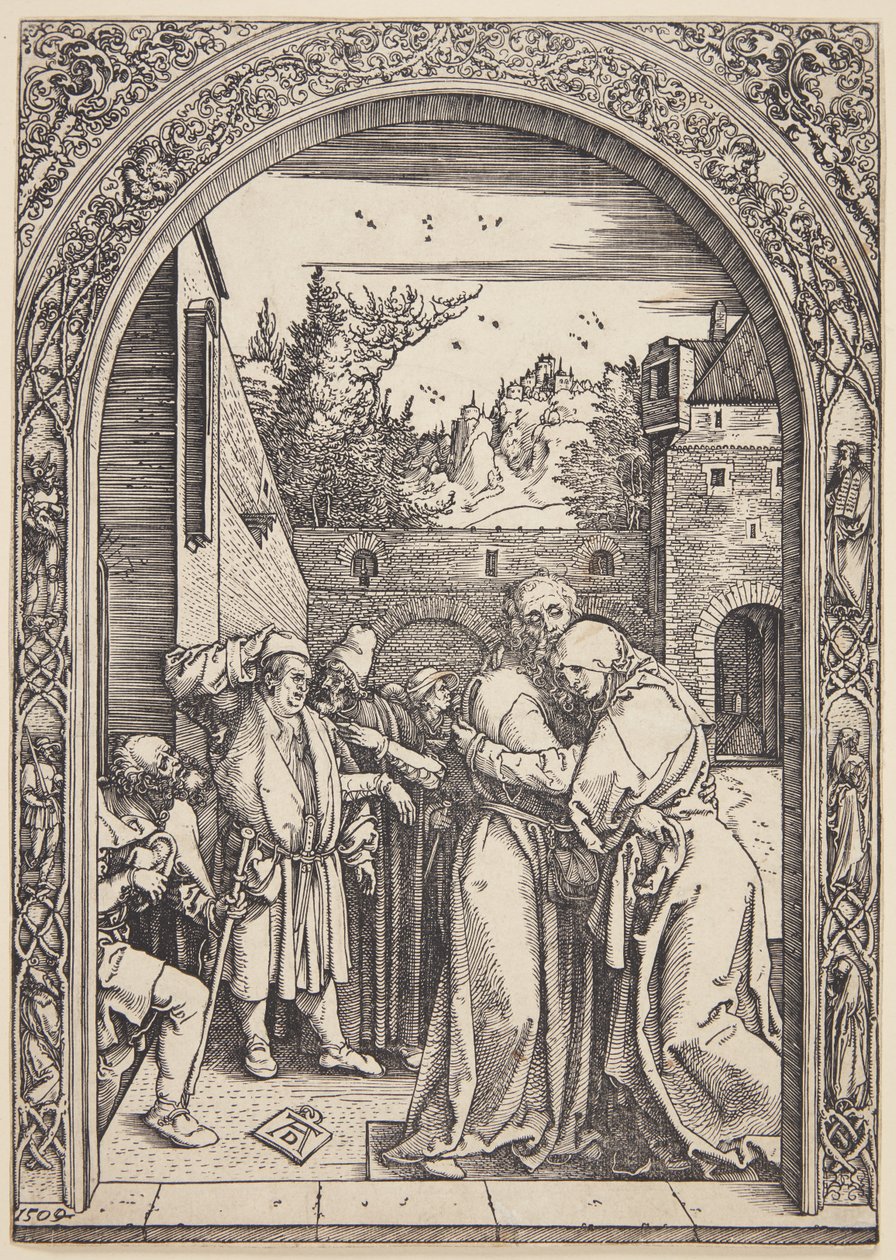 Joachim i św. Ann spotykają się przy Złotej Bramie autorstwa Albrecht Dürer