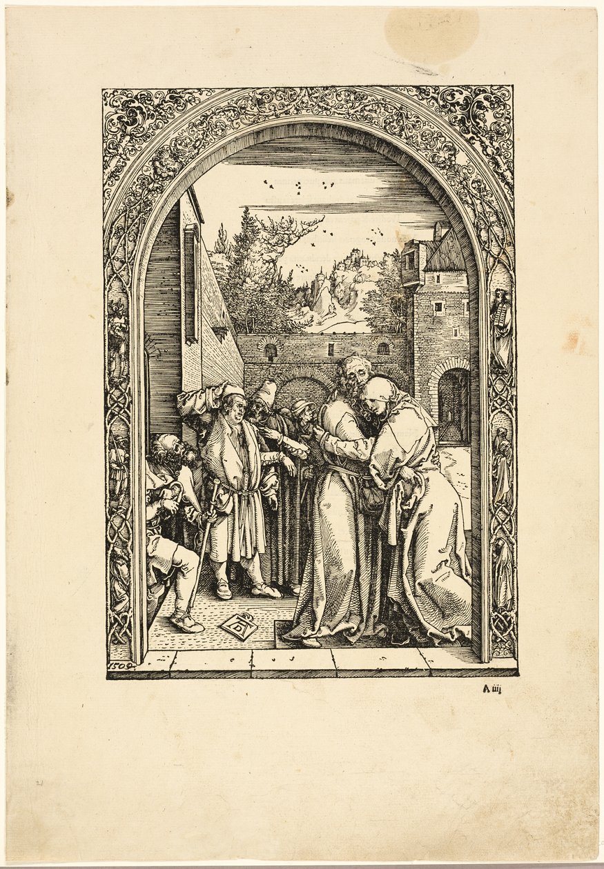 Joachim i św. Anna spotykają się przy Złotej Bramie, z „Życia Dziewicy” autorstwa Albrecht Dürer