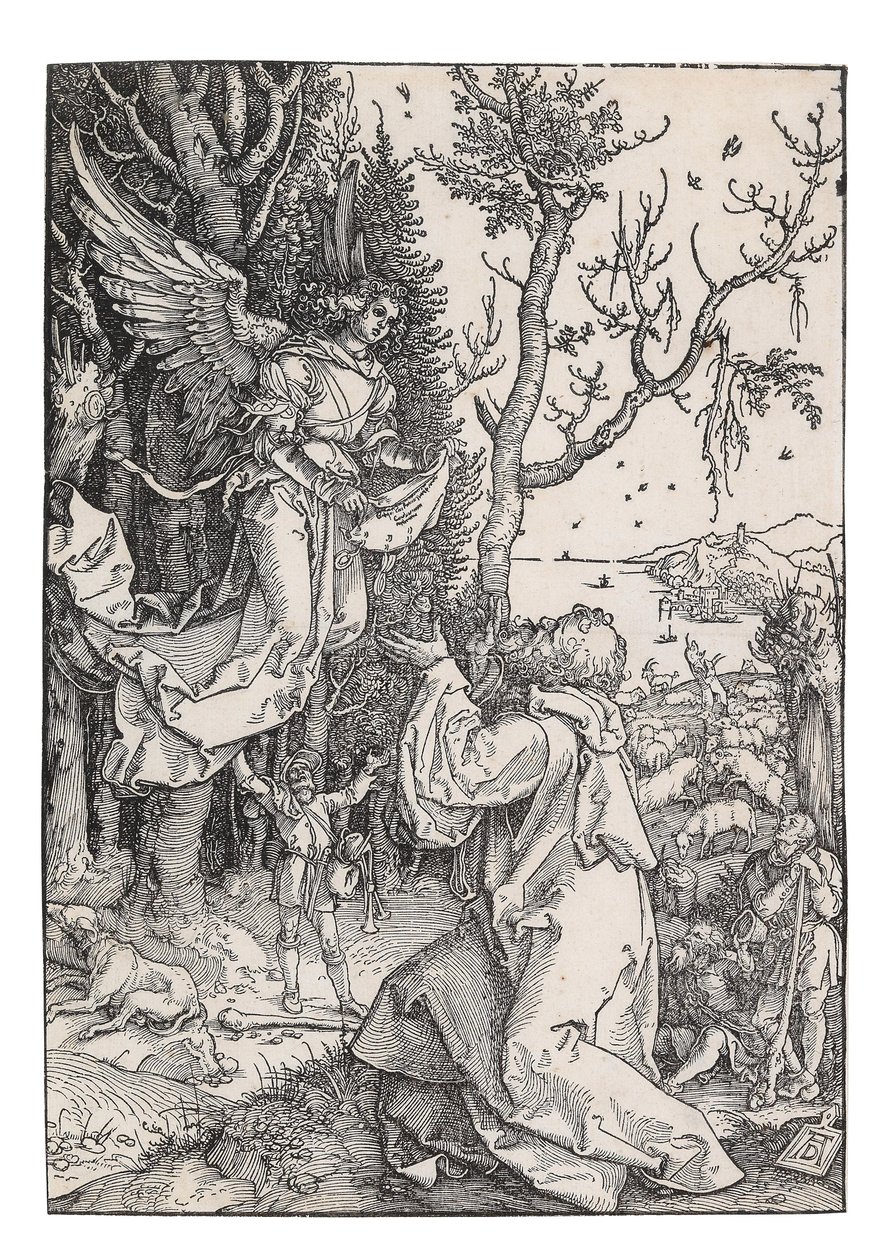 Joachim i Anioł, z Żywotności Dziewicy, ok. 1930. 1504. autorstwa Albrecht Dürer