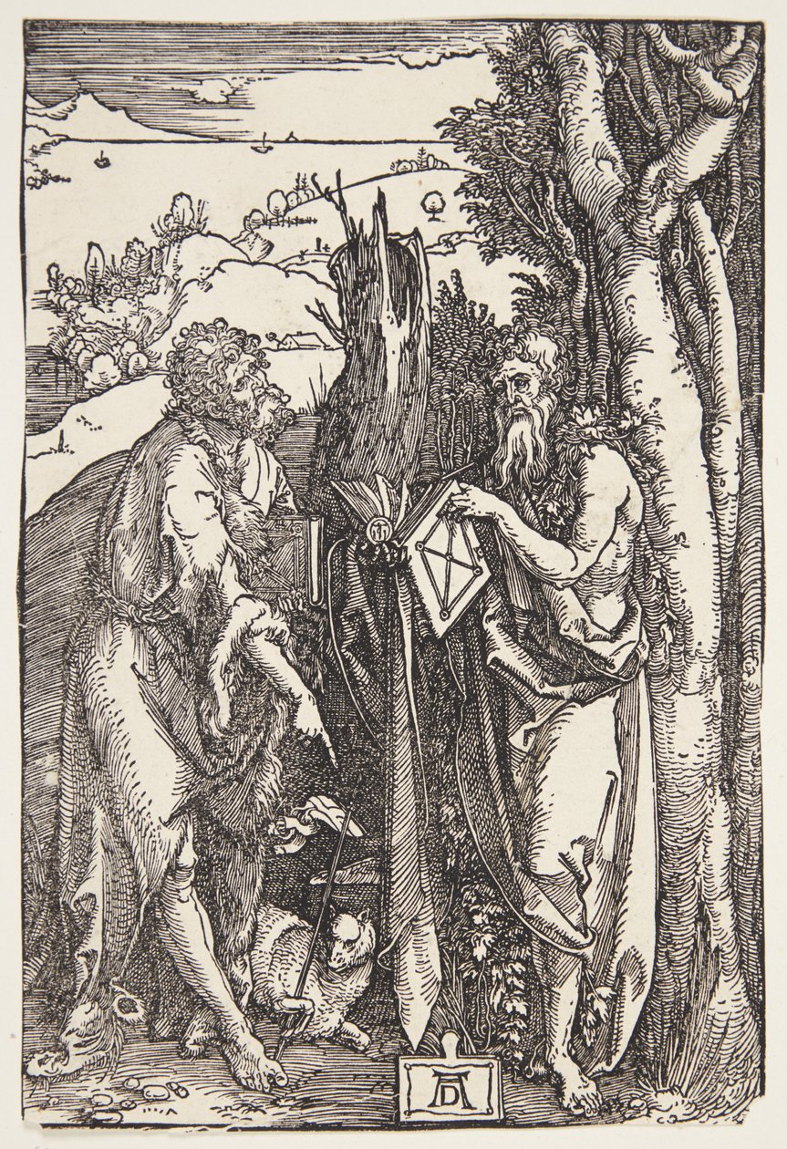 Jana Chrzciciela i św. Onufrego na pustyni autorstwa Albrecht Dürer