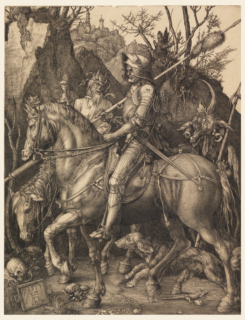 Rycerz, Śmierć i Diabeł autorstwa Albrecht Dürer
