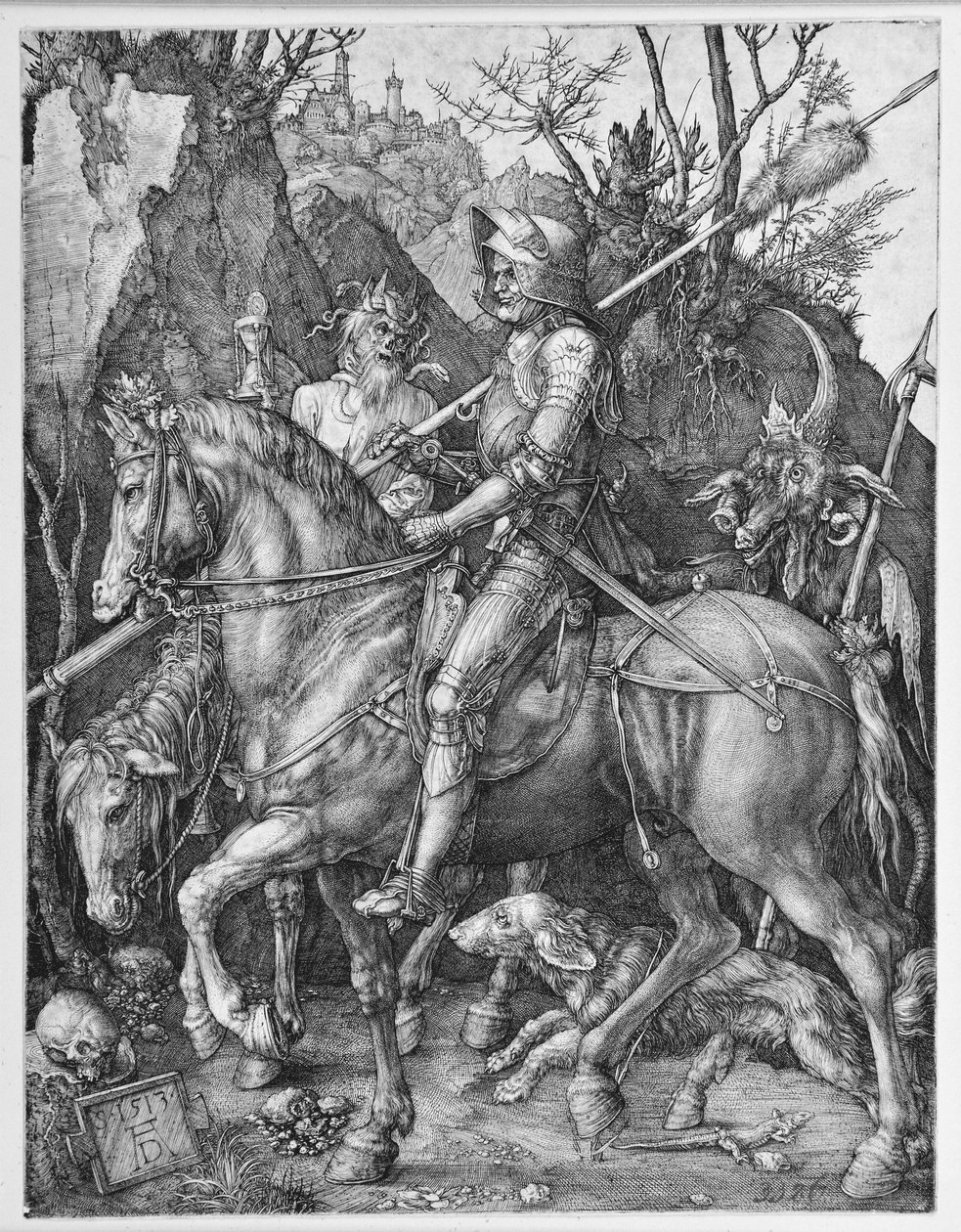 Rycerz, śmierć i diabeł autorstwa Albrecht Dürer