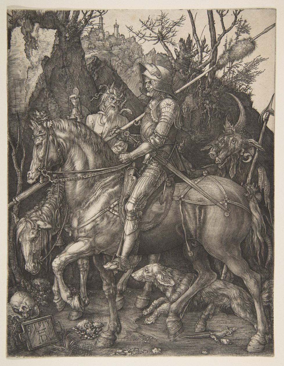 Rycerz, Śmierć i Diabeł autorstwa Albrecht Dürer