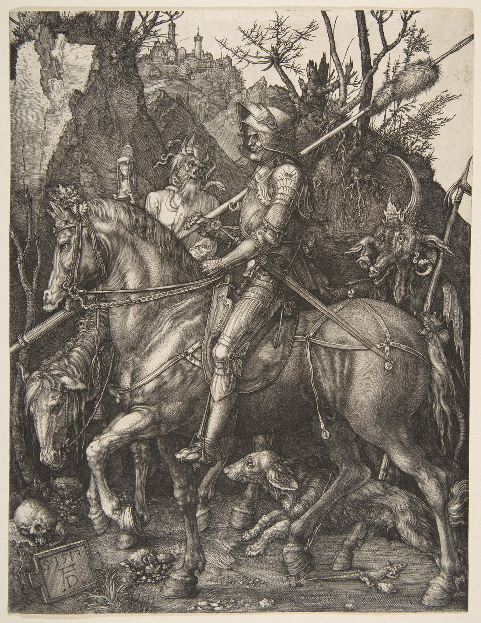 Rycerz, Śmierć i Diabeł autorstwa Albrecht Dürer