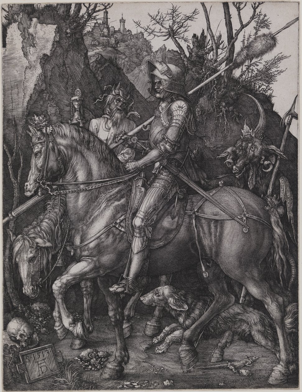 Rycerz, Śmierć i Diabeł autorstwa Albrecht Dürer