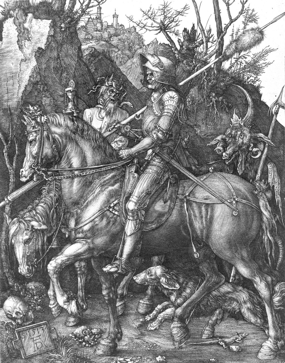 Rycerz, Śmierć i Diabeł, 1513 autorstwa Albrecht Dürer