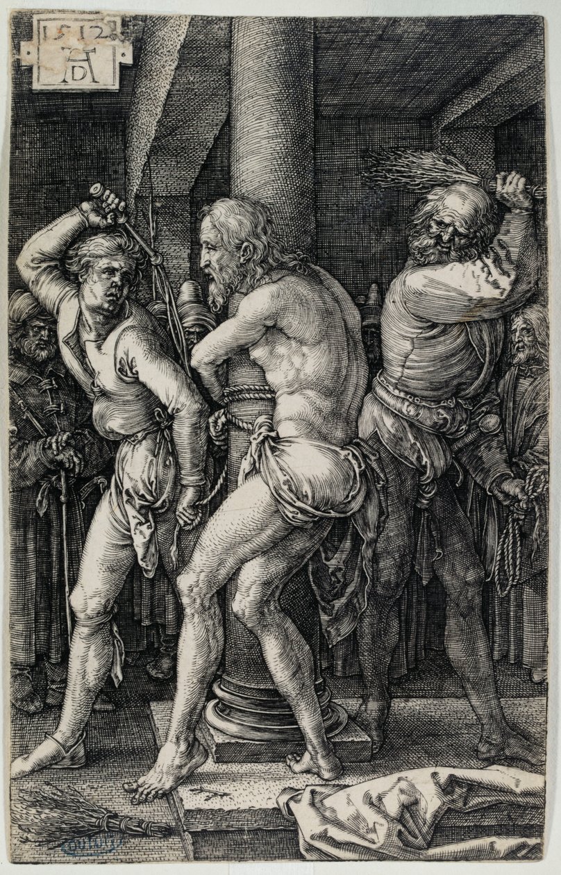 Pasja na miedzi: Biczowanie (Bartsch 8) autorstwa Albrecht Dürer