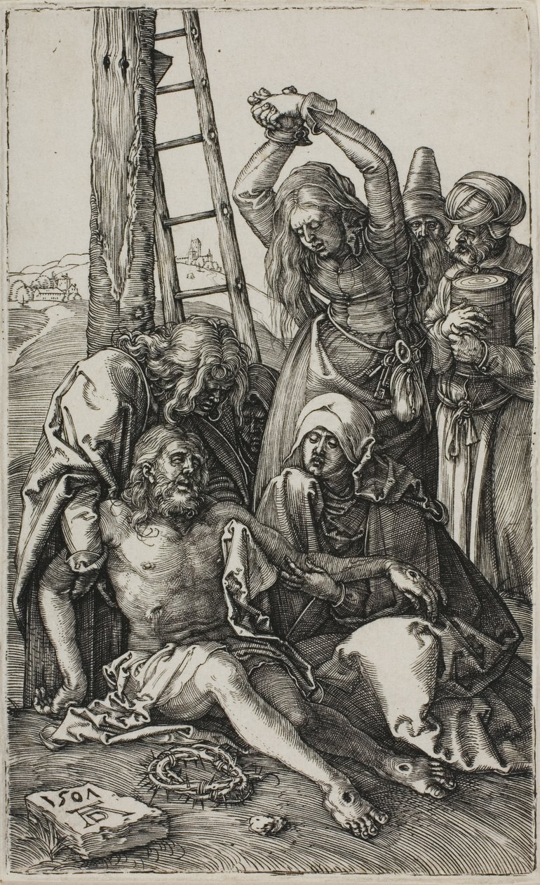 Opłakiwanie Chrystusa, z wyrytej pasji autorstwa Albrecht Dürer